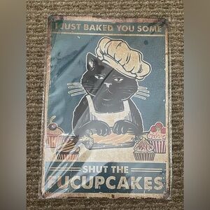 Vintage Cat Bakery Metal Sign